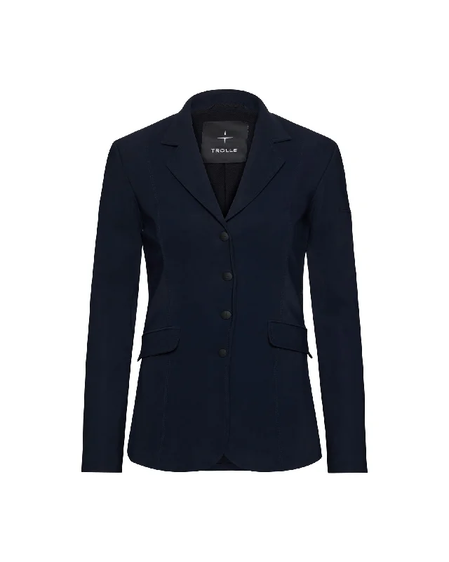 Light Tech Class  Riding Jacket Female - Navy Stand-Up Collar Roll-Neck Collar Turtle Neck