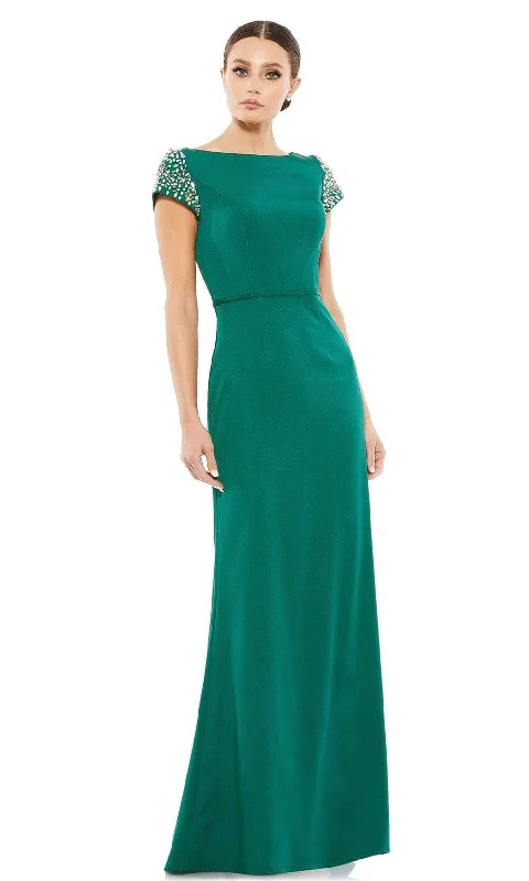 Mac Duggal - 55718 Bateau Beaded Sleeve Formal Gown