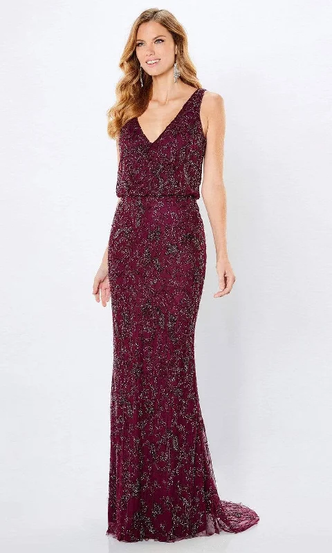 Montage by Mon Cheri - 221966 Beaded Blouson Column Dress