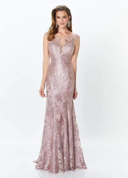 Montage by Mon Cheri - Allover Lace Trumpet Gown 119932 - 1 pc Rose Quartz In Size 16 Available