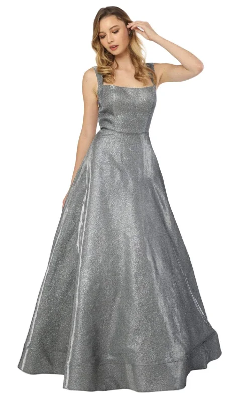 Nox Anabel - C240 Glimmering Square Neck Strappy Back A-Line Gown