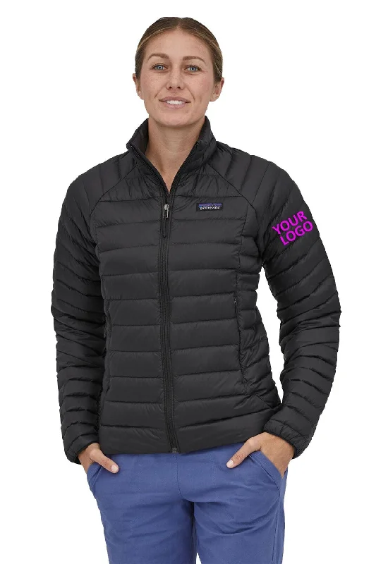 Patagonia Womens Down Sweater Custom Jackets, Black Front Pockets Side Pockets Patch Pockets Patagonia Womens Down Sweater Custom Jackets, Black Front Pockets Side Pockets Patch Pockets