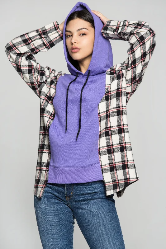 Purple Drawstring Hooded Tartan Print Jacket Collared Jacket Crew Neck Jacket Turtle Neck Jacket Purple Drawstring Hooded Tartan Print Jacket Collared Jacket Crew Neck Jacket Turtle Neck Jacket