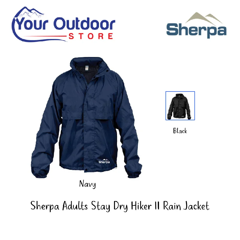 Sherpa Adults Stay Dry Hiker II Rain Jacket Chenille Fabric Brocade Fabric Lace Fabric