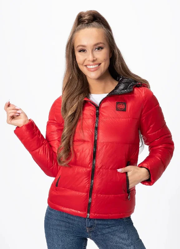 Women's winter jacket Shine Zippered Jacket Buttoned Jacket Snapped Jacket