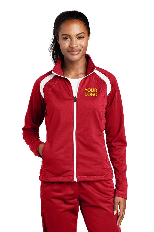 Sport-Tek Ladies Tricot Track Customized Jackets, True Red/White Notch Collar Jacket Peter Pan Collar Jacket Cowl Neck Jacket Sport-Tek Ladies Tricot Track Customized Jackets, True Red/White Notch Collar Jacket Peter Pan Collar Jacket Cowl Neck Jacket