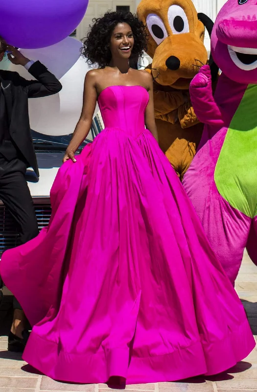 Tarik Ediz - 50646 Strapless Straight Neck Ballgown