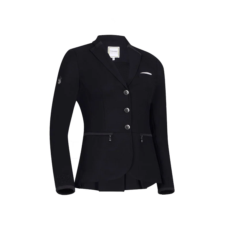 Victorine Woman Jacket - Black Ribbed Jacket Pleated Jacket Ruffled Jacket