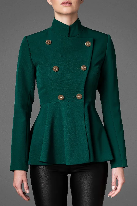 Women's Lightweight Wool Jacket - Serene Emerald Green Mesh Jacket Canvas Jacket Denim Jacket