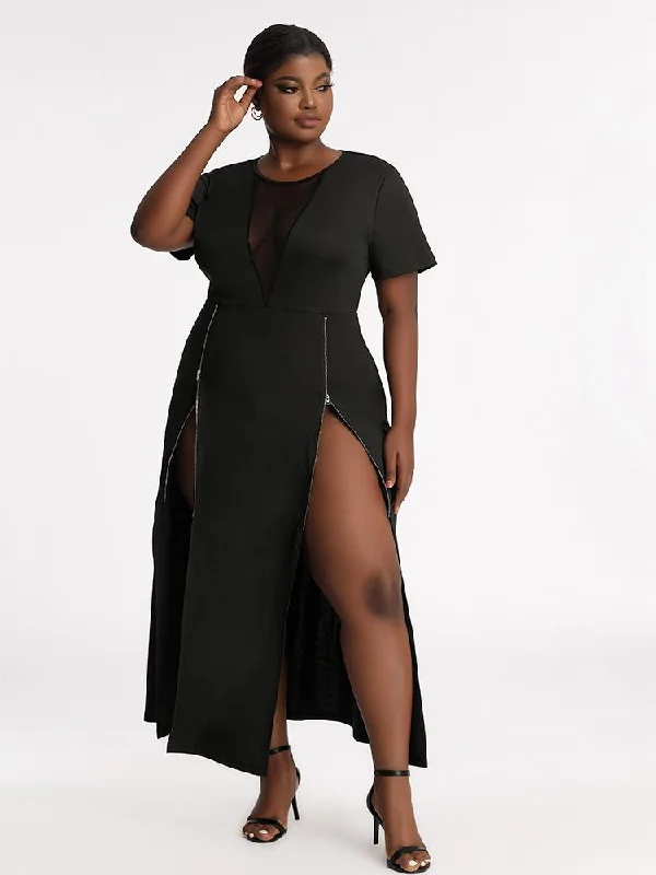 Zipper Slit Dress