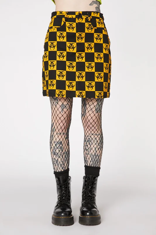 Check Biohazard Mini Skirt corduroy skirt textured