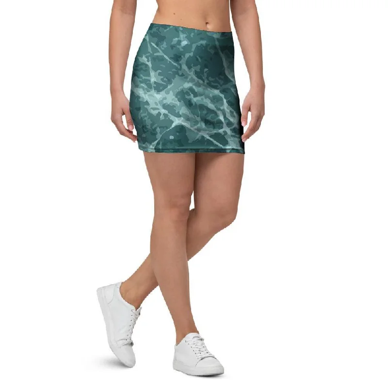 Green Malachite Marble Mini Skirt cashmere skirt fine