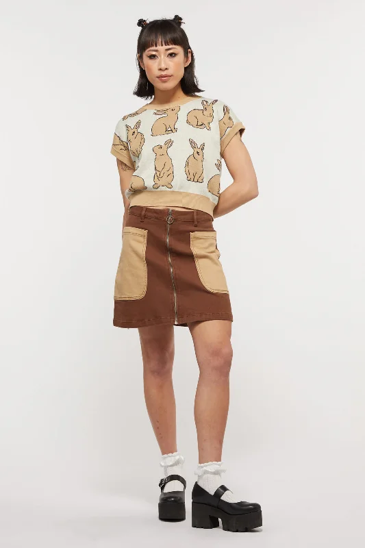 Hamlet Split Drill Skirt leather skirt sleek