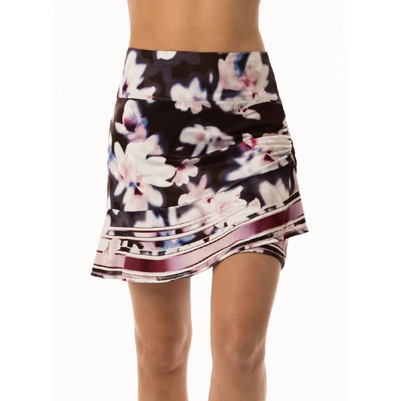 Lucky In Love In Bloom Asymmetrical Ruched Long Womens Golf Skort seamless skirt comfort