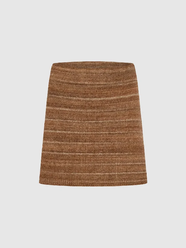 Mini Straight Knitted Skirt silk skirt sleek