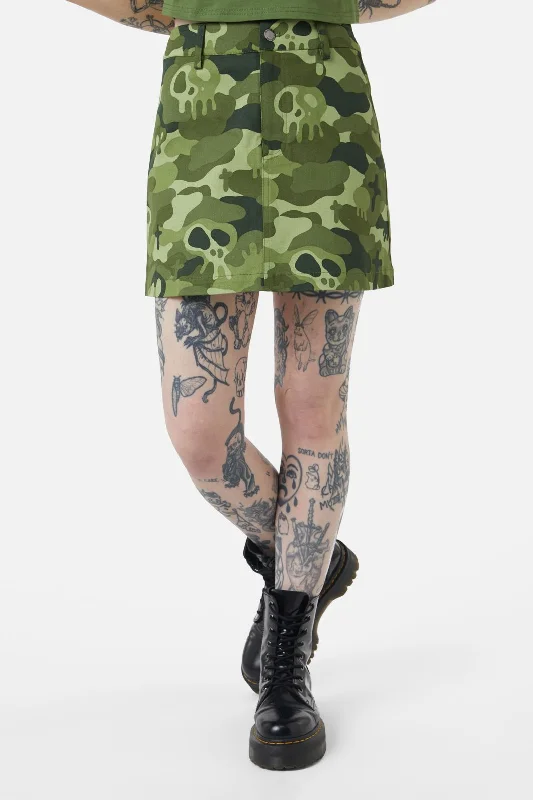 Nook Of The Garden Camo Skirt wool skirt thick