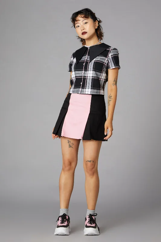 Punk Contrast Skort breathable skirt fabric