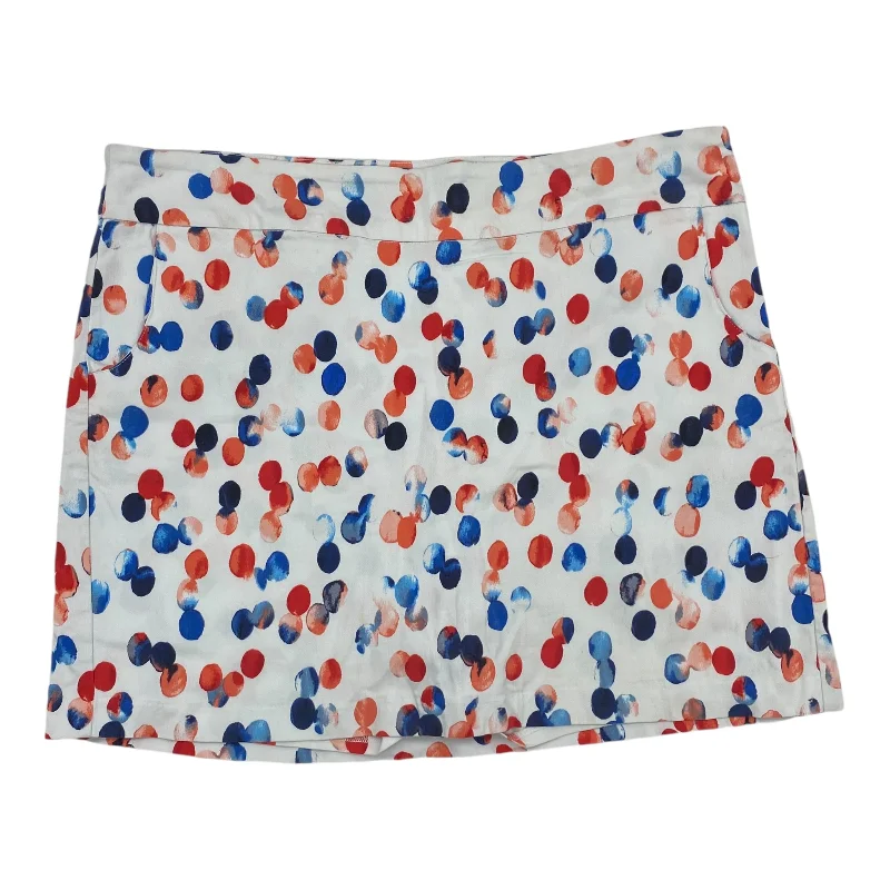 Skort By Sharagano In Blue Red & White, Size:18 wrap skirt elegant