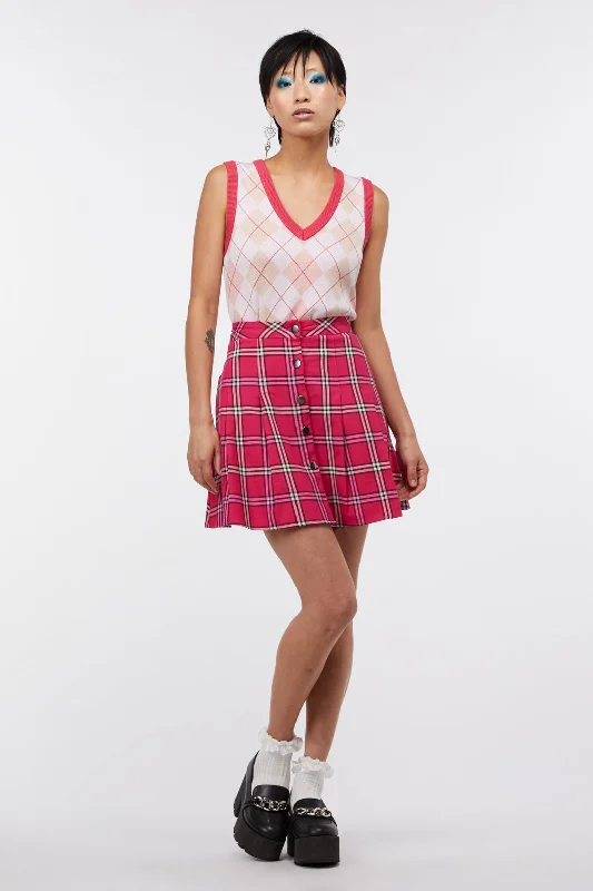 Tartan Skater Skirt linen skirt natural