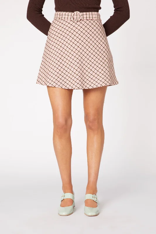 Teigen Check Skirt linen skirt relaxed